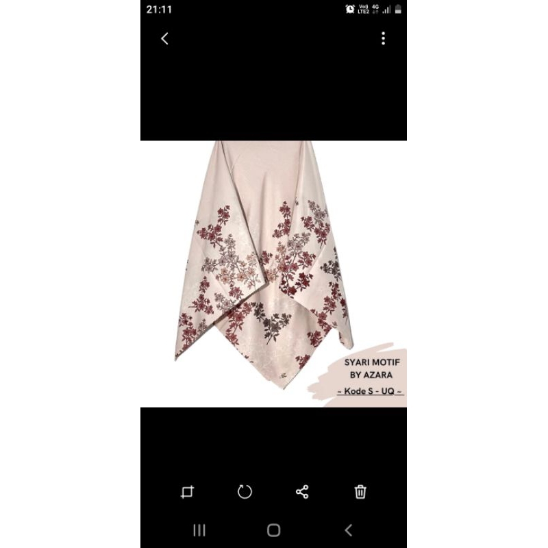 Jilbab segi empat syari 130x130 motif zhara