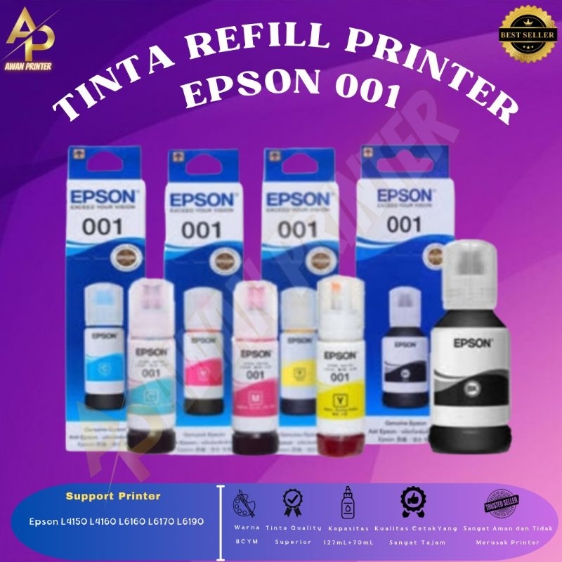 Tinta Epson 001 Original Printer L4150 L6160 L6170 L6190