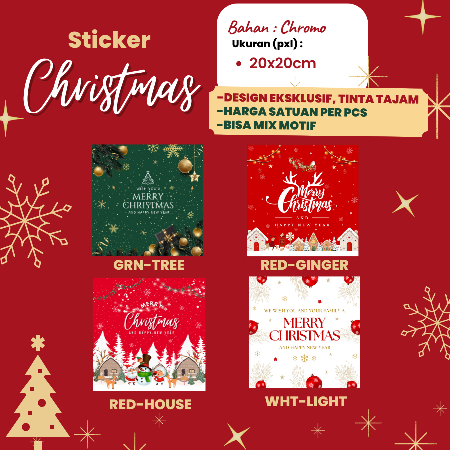 

Stiker Label Natal Sticker Hampers Merry Christmas untuk toples Box Kue by Hapunni