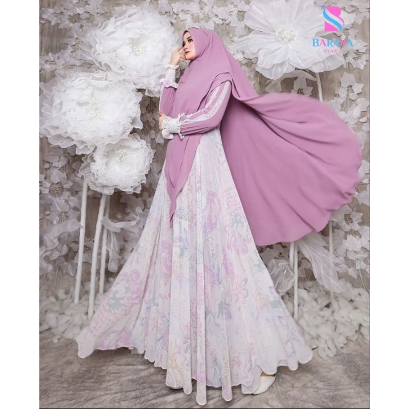 GAMIS CERUTY TANGAN SMOKE BARAYA SYARI