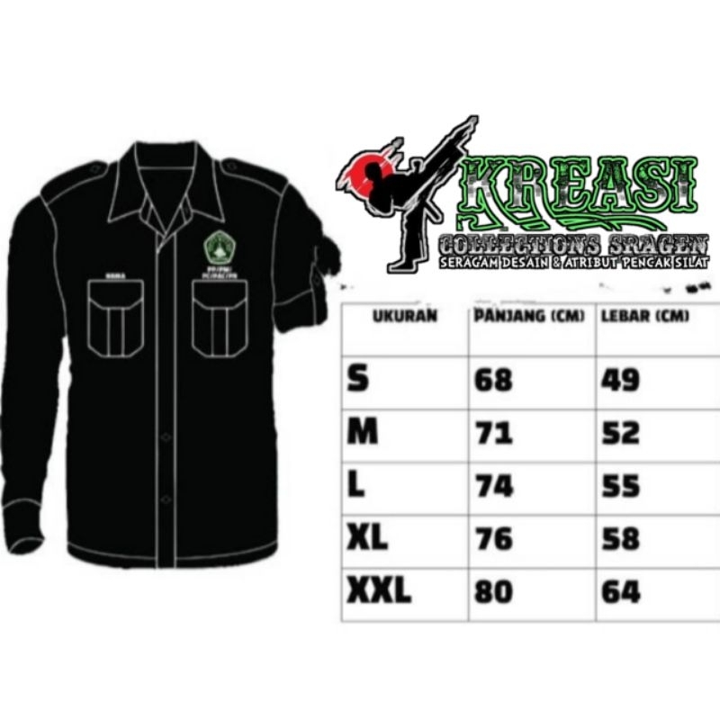 Kemeja safari / PdL / pdh pagar nusa Bordir custom