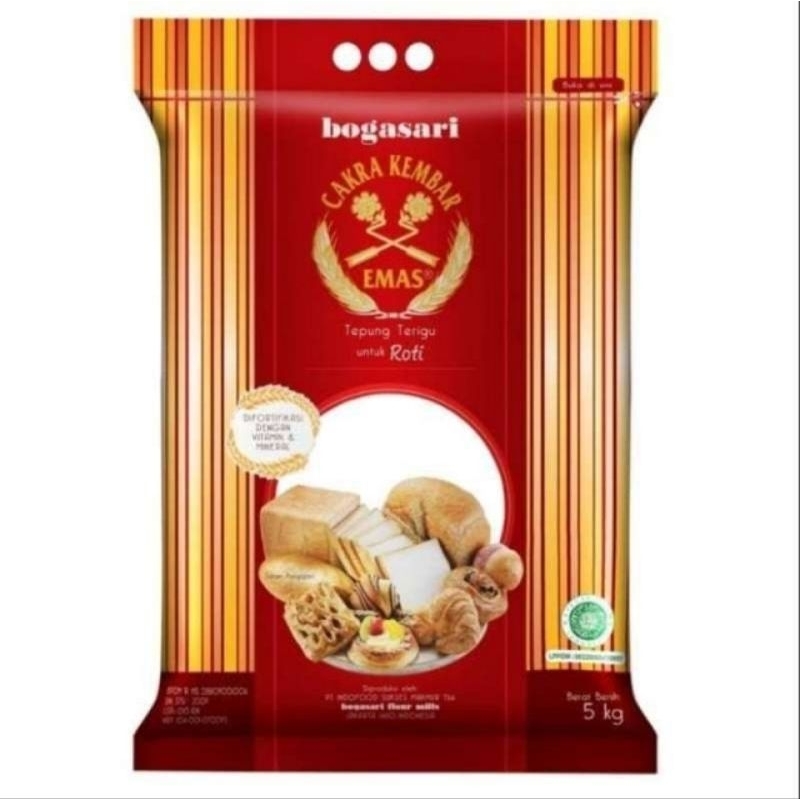 

TEPUNG TERIGU CAKRA KEMBAR EMAS ROTI 5 KG