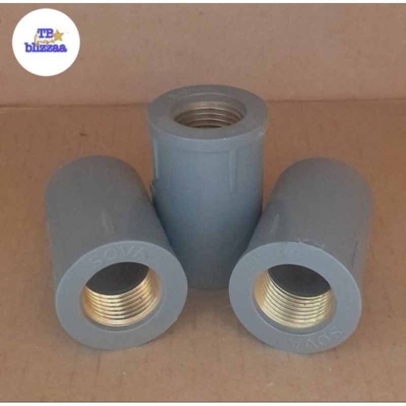 Sok Drat Dalam Kuningan 1/2" SDD 1/2x3/4" Sok Drat Dalam AW Kuningan SDD AW Kuningan