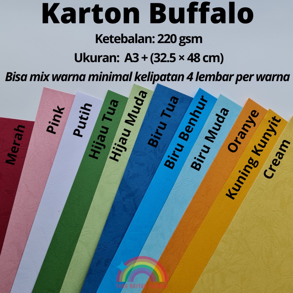 

Miliki Segera Karton Buffalo Tebal 220 gsm Ukuran A3+ per 20 pcs 57