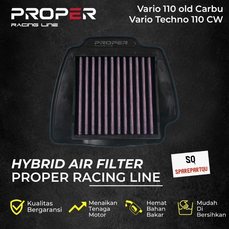 FILTER UDARA VARIO 110 KARBU VARIO 110 TECHNO PROPER RACING LINE HYBRID AIR FILTER