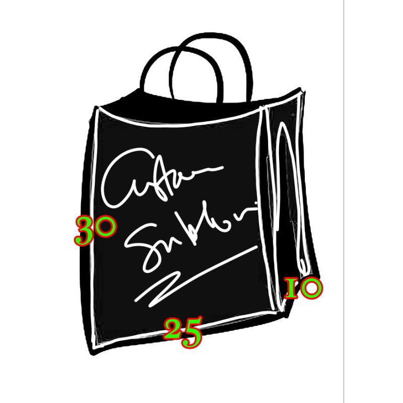 

paper bag custom hitam 25 x 10 x 30 free sablon