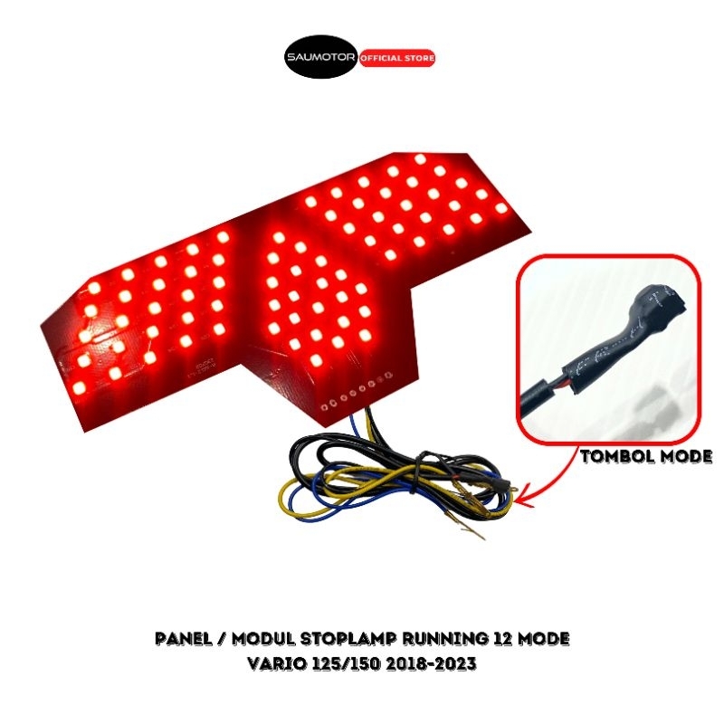 Saumotor Lampu stop runing Vario 125/150 LED New Tahun 2018 - 2023 RED Custom