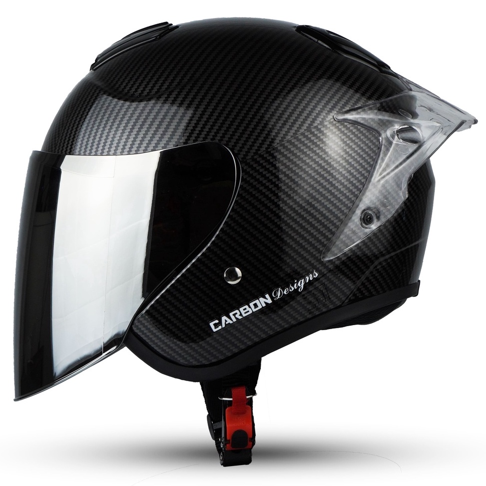 Sangat Nyaman.. R-SIX HELM HALF FACE MOTIF CARBON KEVLAR EVEREST