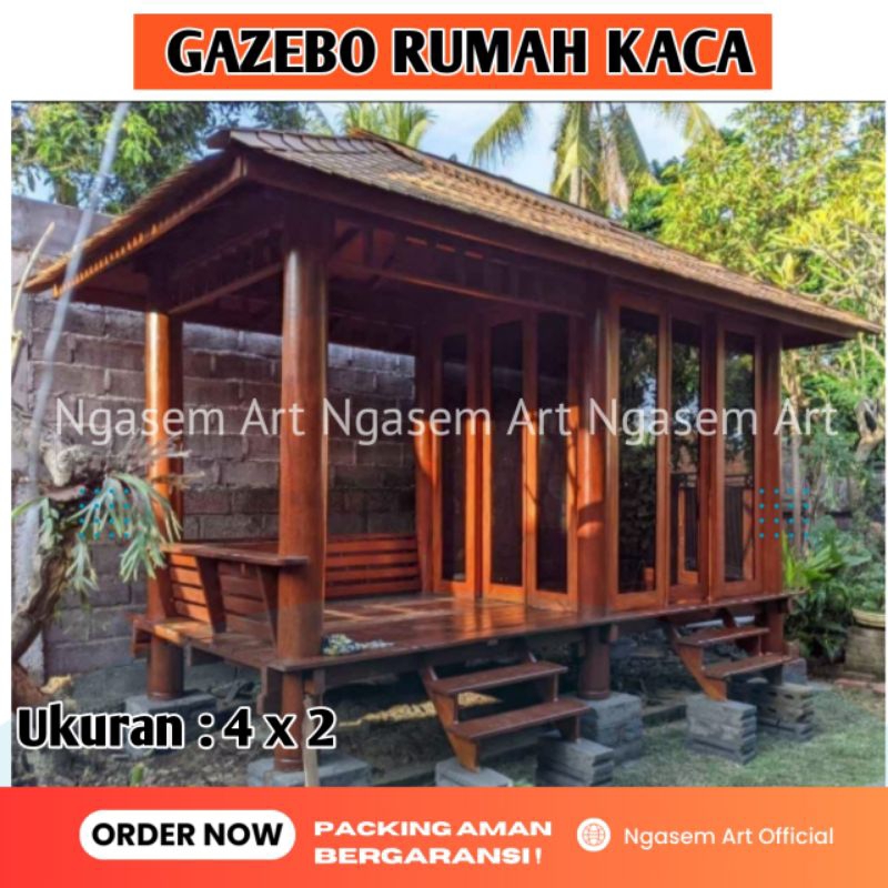 GAZEBO RUMAH KACA KAYU KELAPA