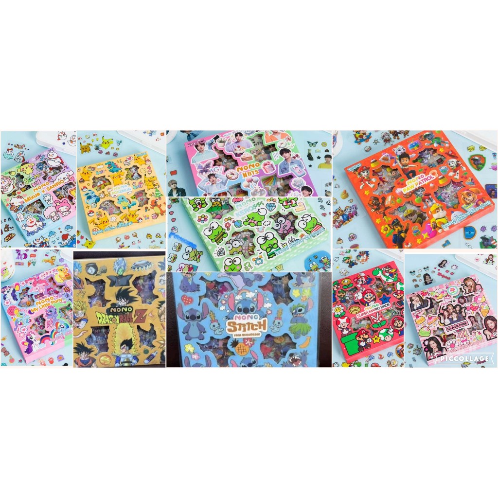 

STIKER 100pcs box bts blackpink supermario keropi pokemon mobilelegend pawpatrol and Friends
