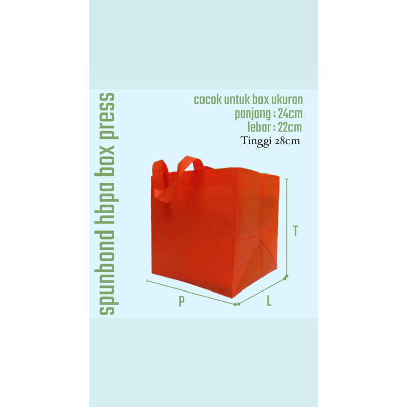 

Tas Hajatan (23 x 30 x 20) cm dan (24 x 28 x 22) cm / Tas Box Nasi / Tas Spunbond / tas hampers kado