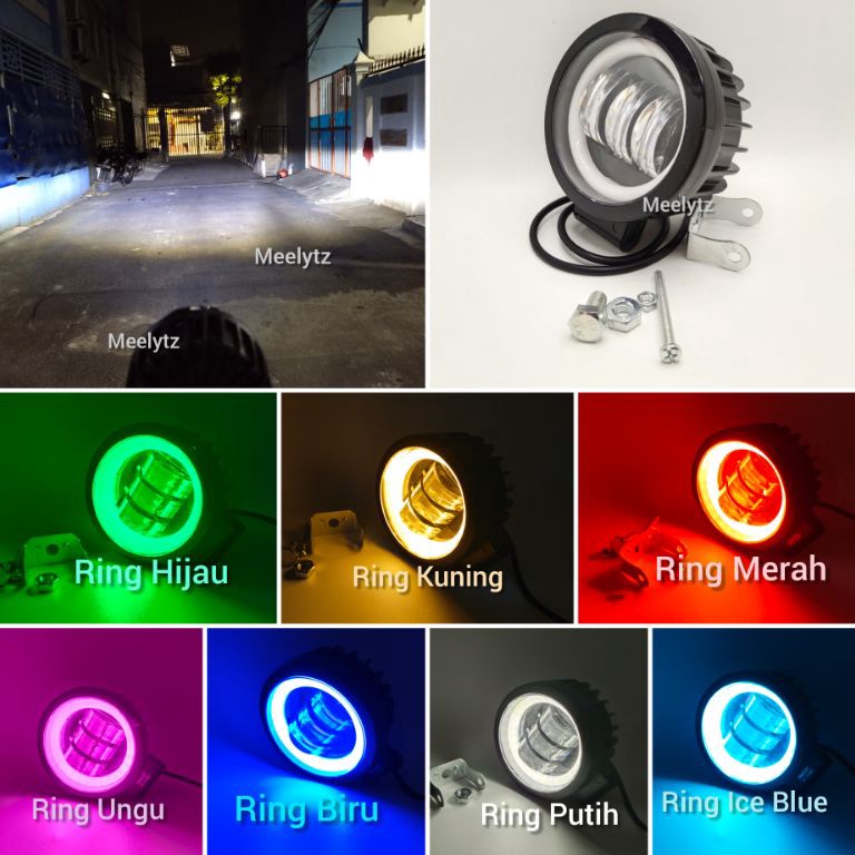 Bagus Dipakai.. Lampu tembak sorot LED CWL 3 mata lensa 6D 30watt daymaker 3 mata cree angel aye bul