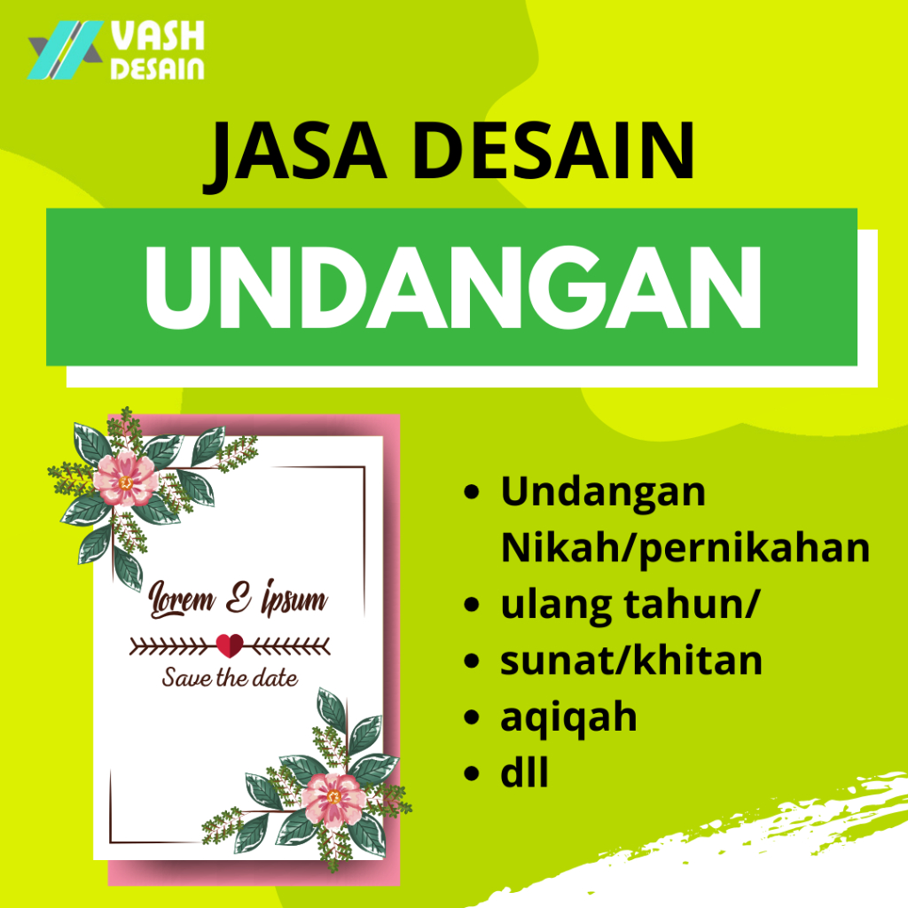 Jasa Desain Undangan Nikah/pernikahan/ulang tahun/sunat/khitan/aqiqah [custom/bukan template]