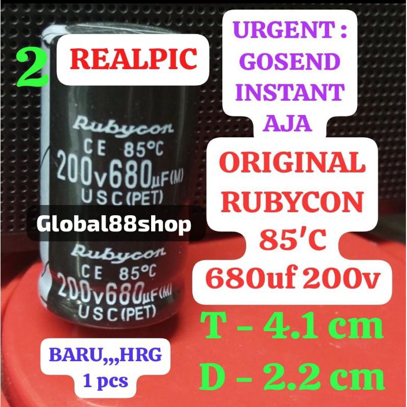 ELCO 680uf/200v 680uf 200v Hrg 2pcs 680 200 RUBYCON ORIGINAL