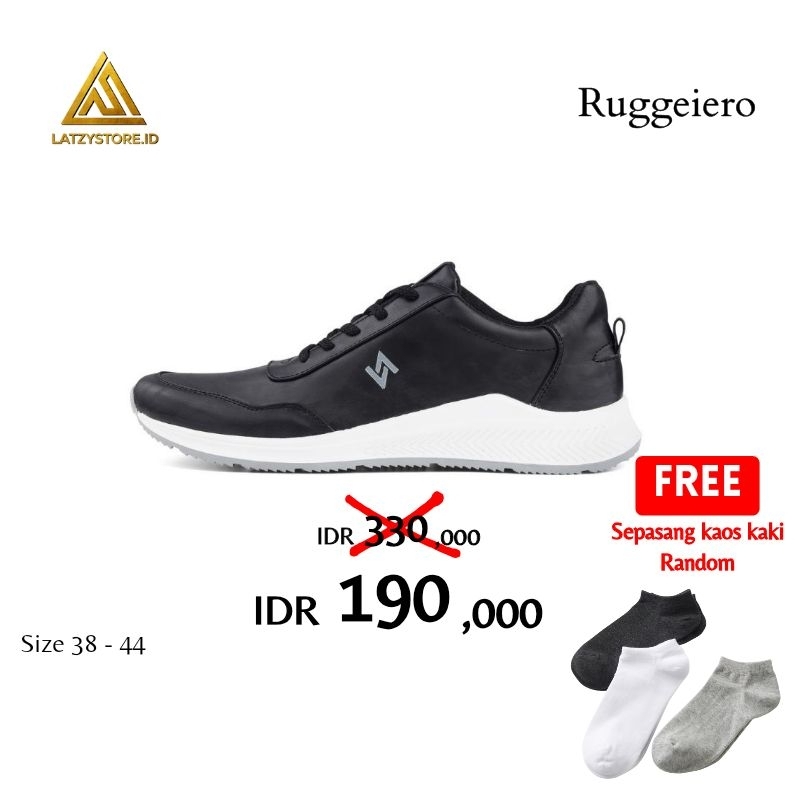 SNEAKERS NAZ RUGGEIERO - sneakers hitam - sneakers naz - sneakers pria