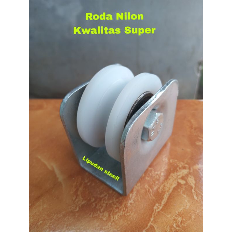 Roda Nilon Roda Pintu Pagar Besi Roda Pintu Pagar Stainless Ukuran 8 Cm