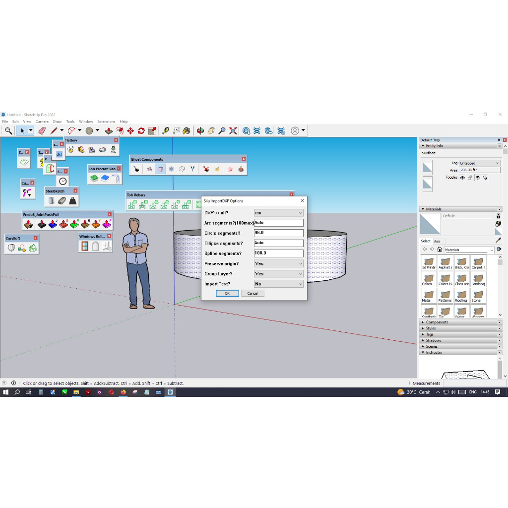S4U Import DXF plugins untuk Sketchup 2022