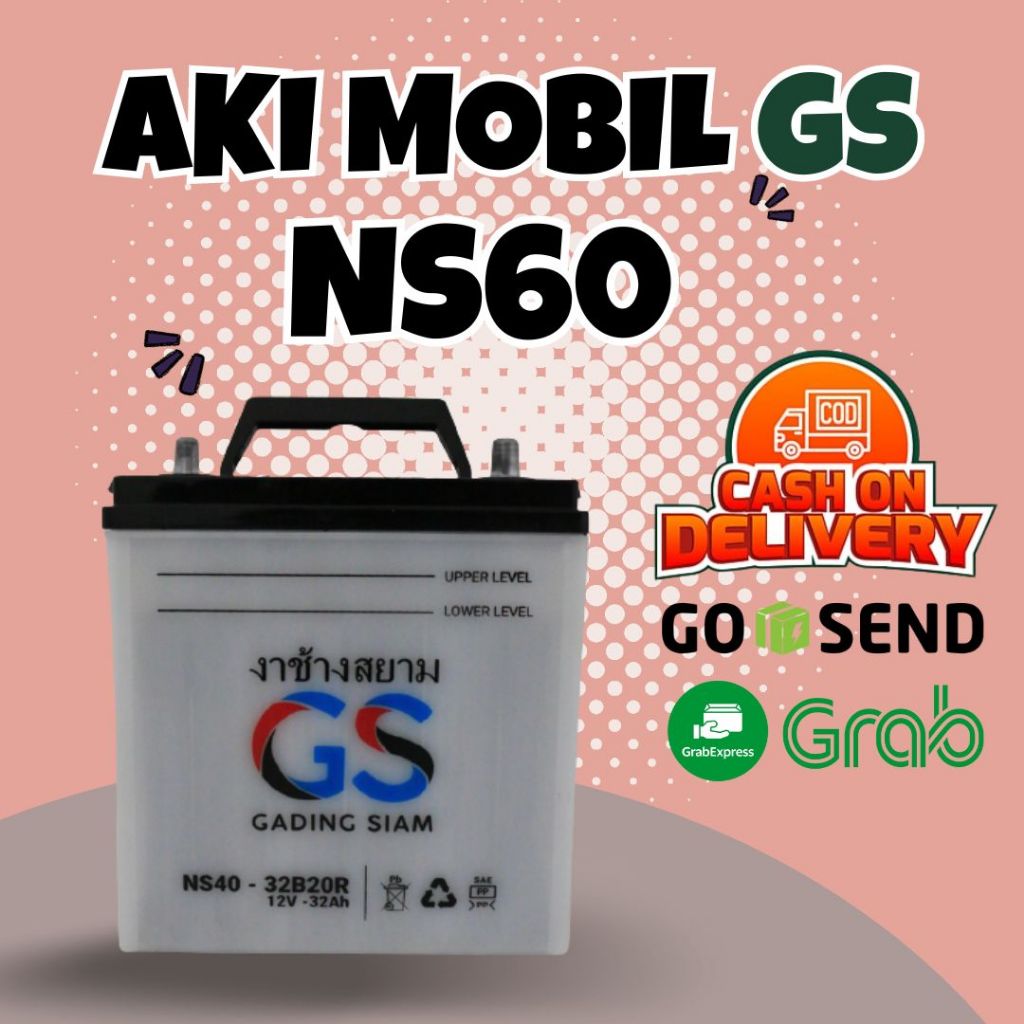 Aki GS MF Mobil Toyota Rush / Hilux / Etios Valco NS60 12v 45Ah