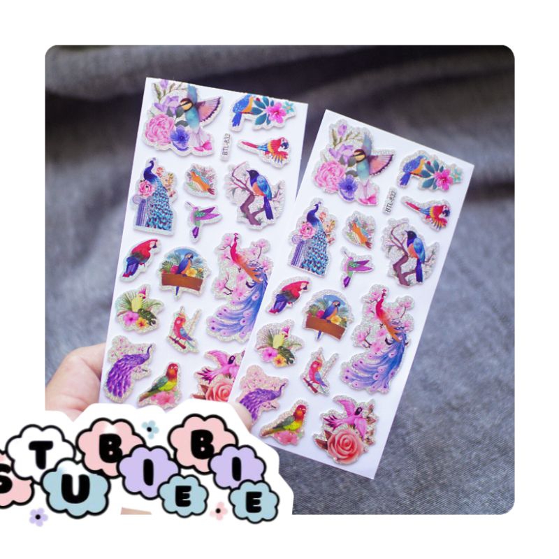 

Stiker bird gliter
