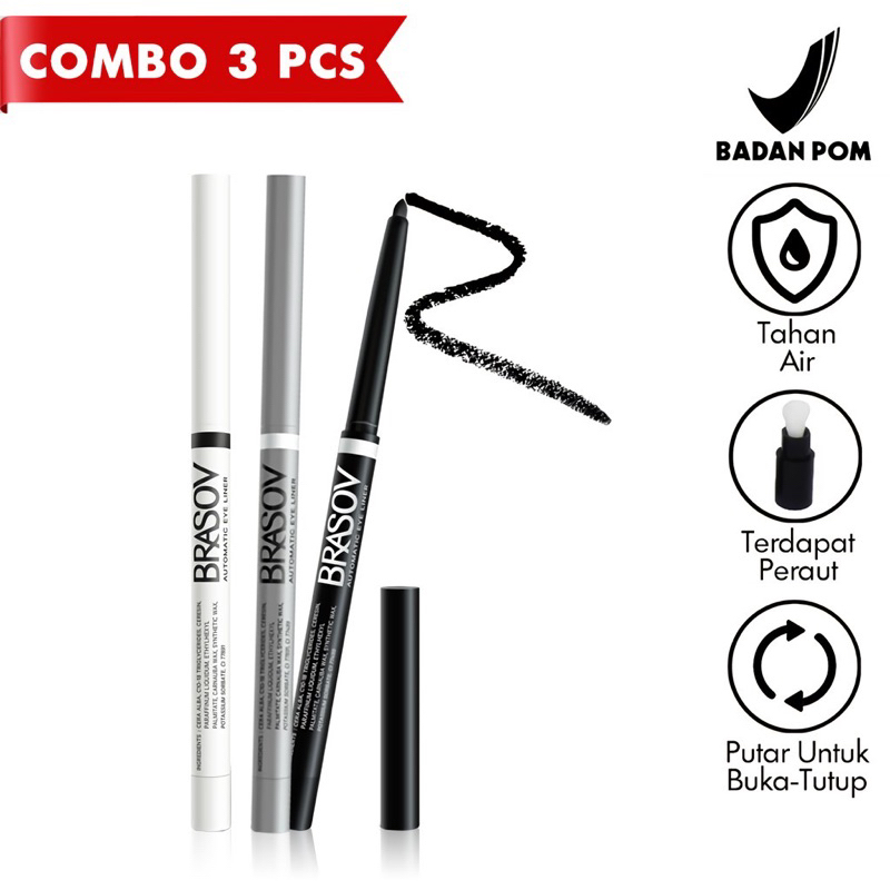BRASOV EYELINER MATIC PEN WATERPROOF / eyeliner putar otomatis