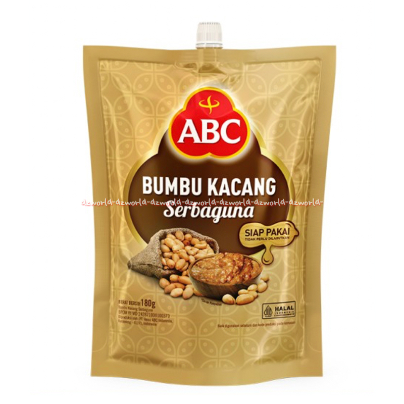 

ABC Bumbu 180gr Kacang Serbaguna Siap Pakai Kemasan Pouch a.b.c Saos Saus Kacang Serba Guna Halal Sambel Peanut