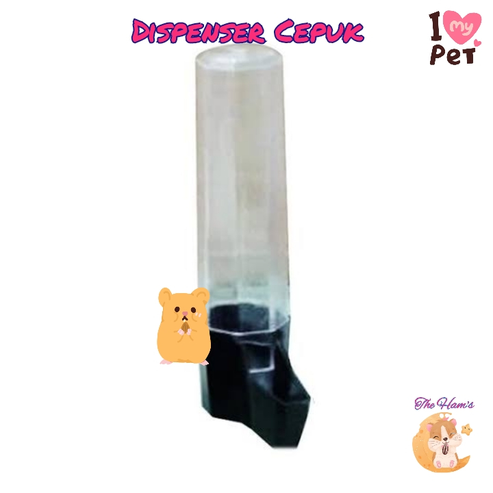 (The Ham's) Dispenser Tabung Kotak Kecil Mini Cepuk Tempat Pakan Wadah Minum Makanan Burung Kenari L
