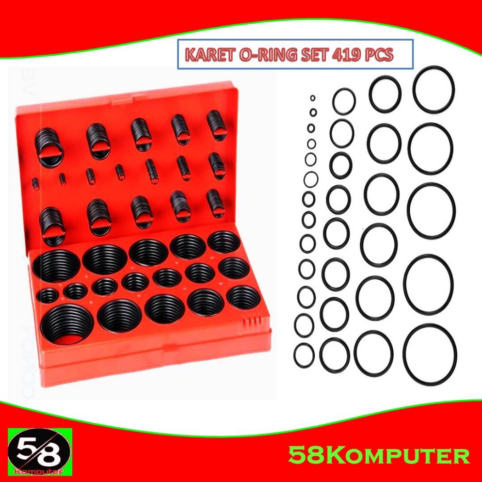 7.7 FLASH SALE 419PCS Karet Rubber O Ring Universal Seal Tightening O-Ring Oring Seal Kit Set Rubber