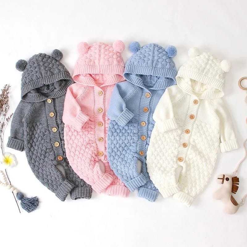 SLEEPSUIT BABY RAJUT HOODIE KUPING