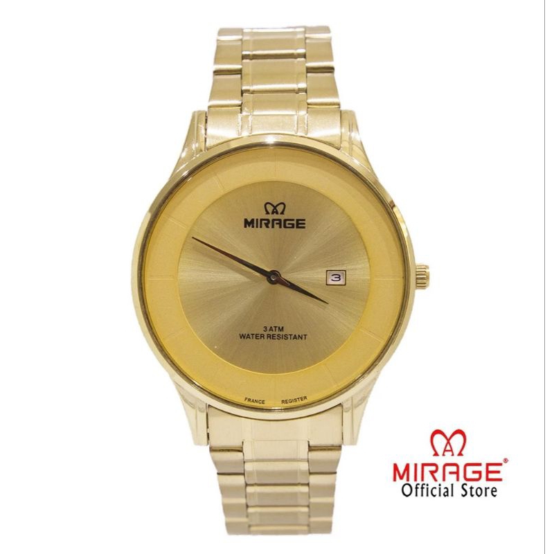 jam tangan mirage rante pria 8670 original tahan air