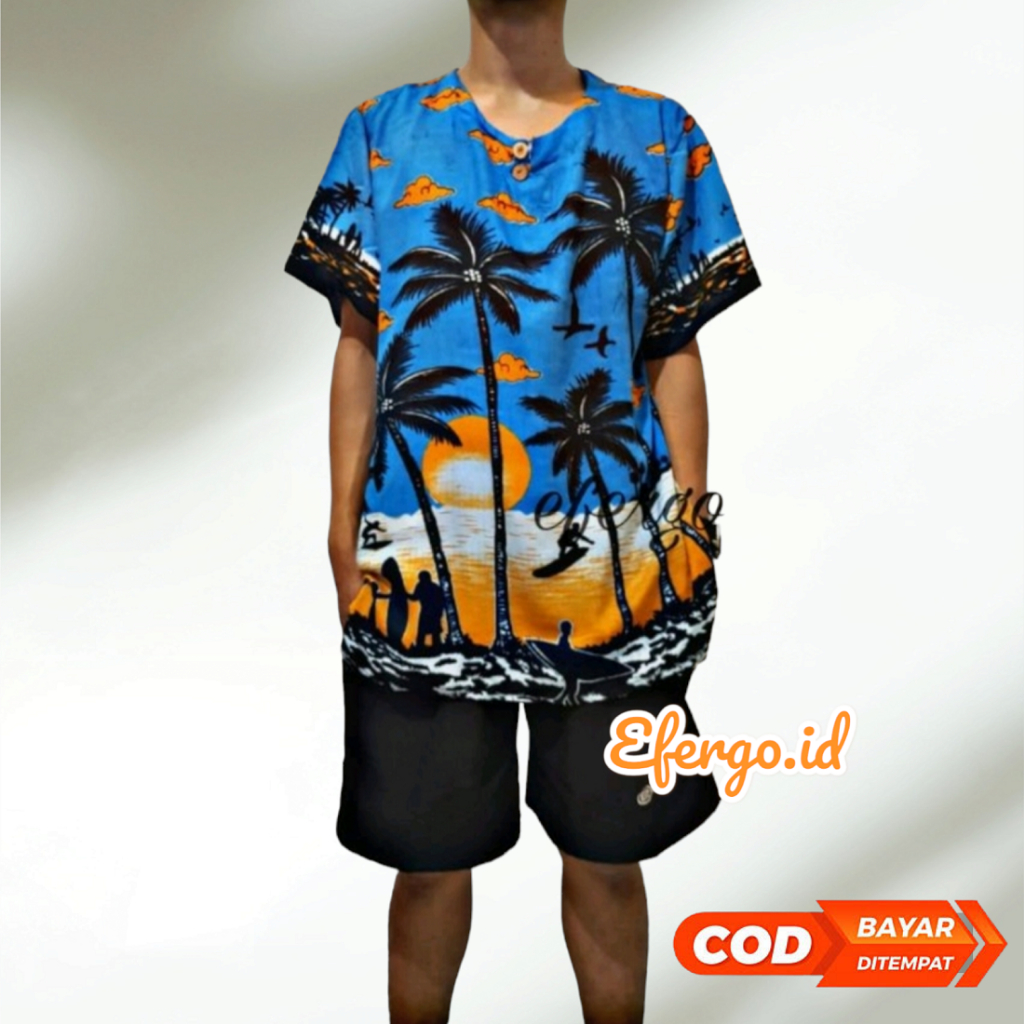 Setelan Baju Pantai dan Celana BoardShort Pria Wanita Terbaru (Unisex)