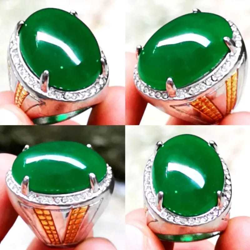Batu Cincin Pria Bacan Doko Asli super jumbo Super mewah Crystal HQ TERMURAH