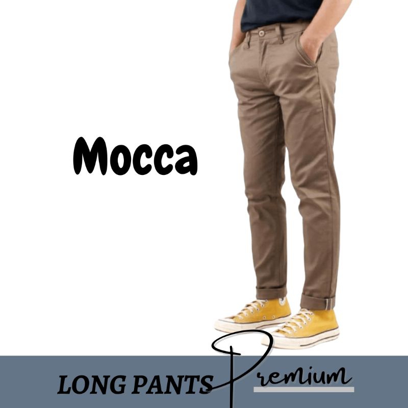 Celana Chinos Pria Panjang Premium Mocca / Coklat - Chino Pants Mocca