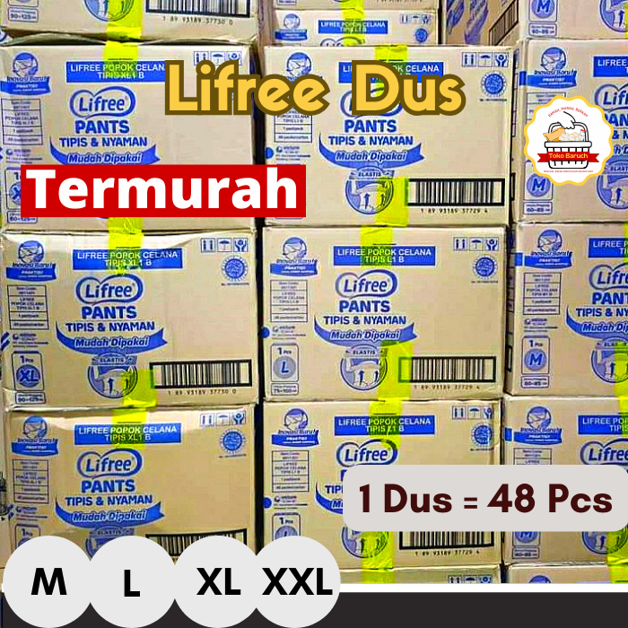 Lifree Popok Celana Dewasa Per Dus Karton M L XL XXL Popok Celana Dewasa Lifefree