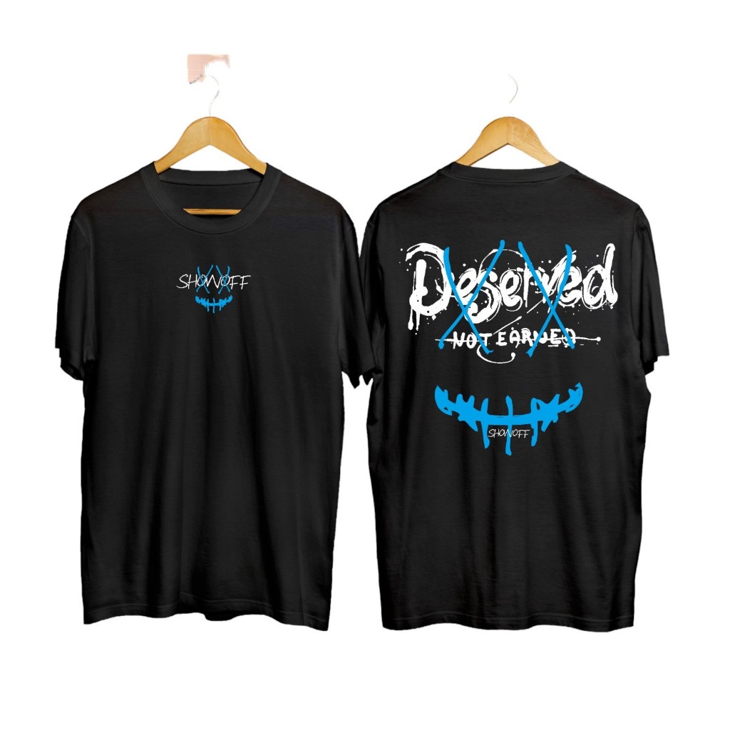 Baju Kaos Deserved Hitam (COD)/Baju Brand Lokal/Brand Lokal Baju/Others/Kaos Pria Dewasa/Baju Brand 