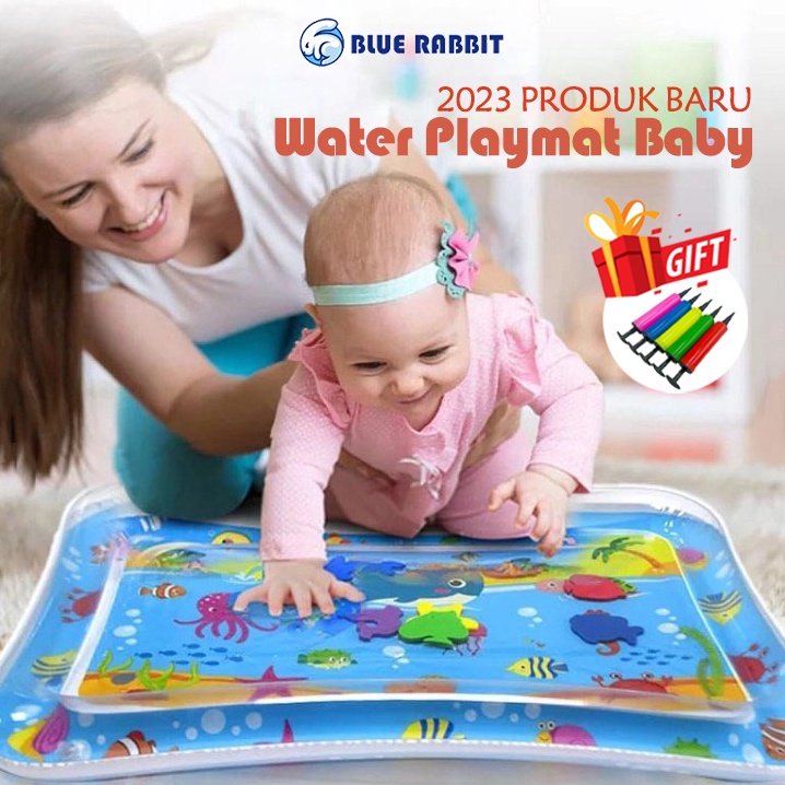 Tren Baru BlueRabbit Water Playmat Baby Matras Air Bayi Mainan Edukasi Tummy Time Mainan Bayi Mainan