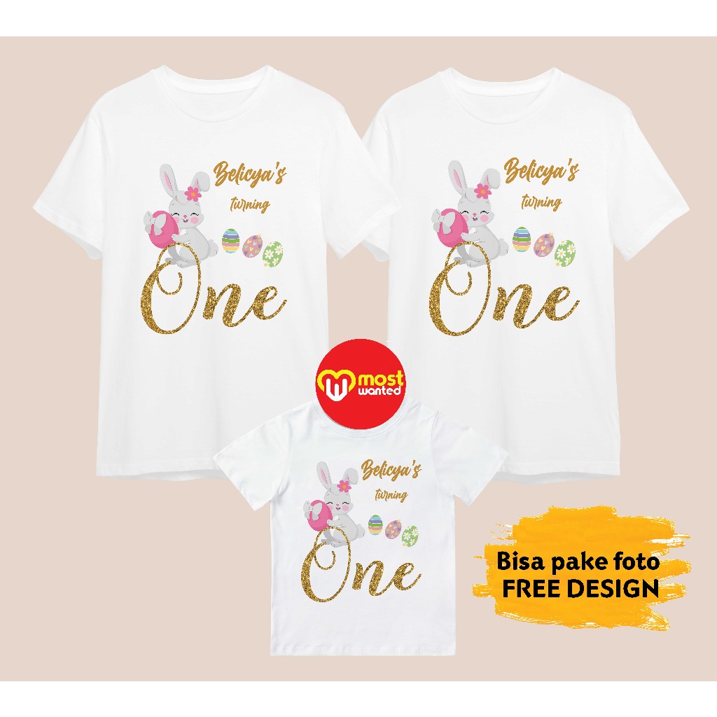 Baju Couple Keluarga Kaos Family Ulang Tahun Komunitas Kelompok Motif Bunny 3