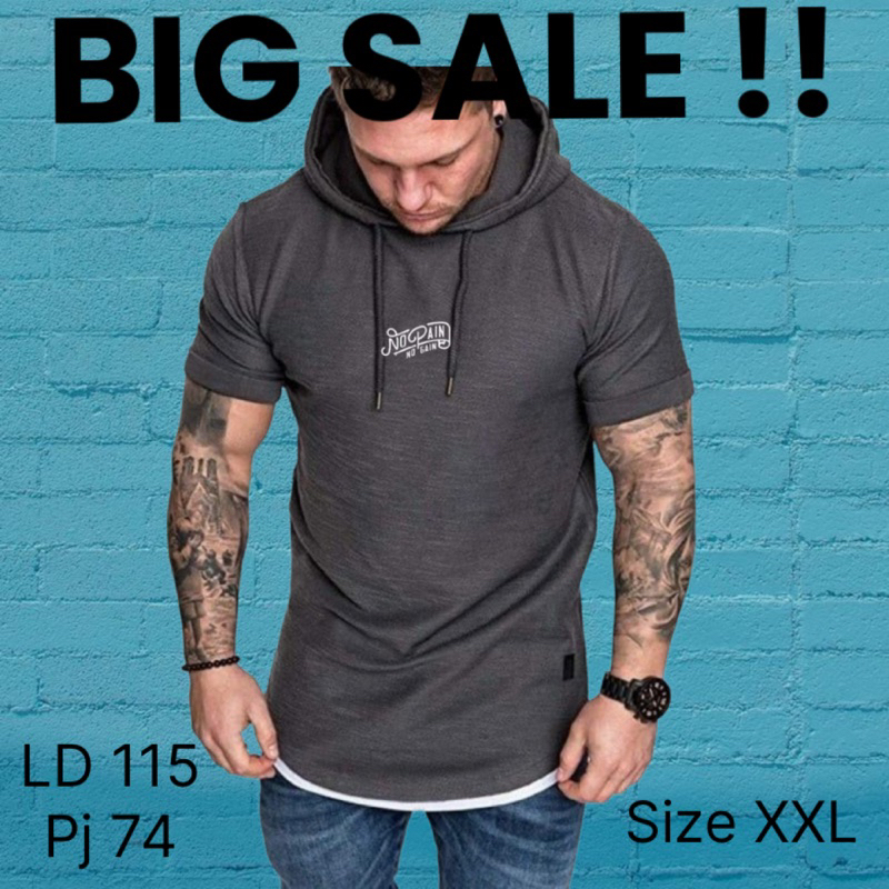 BIG SALE KAOS HOODIE PRIA DEWASA XXL