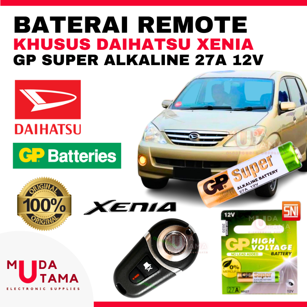 BATERAI REMOTE DAIHATSU XENIA ORIGINAL GP ALKALINE 27a 12v - BATTERY REMOTE DAIHATSU XENIA - BATERAI