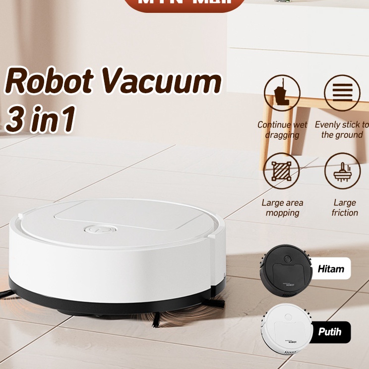 ➳RqT MYN Mall [COD] SMART SWEEPING ROBOT 3 IN 1 SAPU PENYEDOT DEBU PEL PEMBERSIH DEBU LANTAI ROBOT V