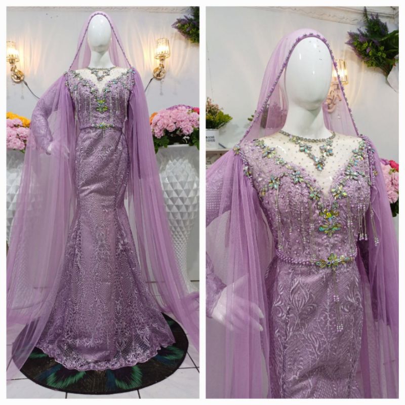 Gaun Pengantin Model Slim Lilac