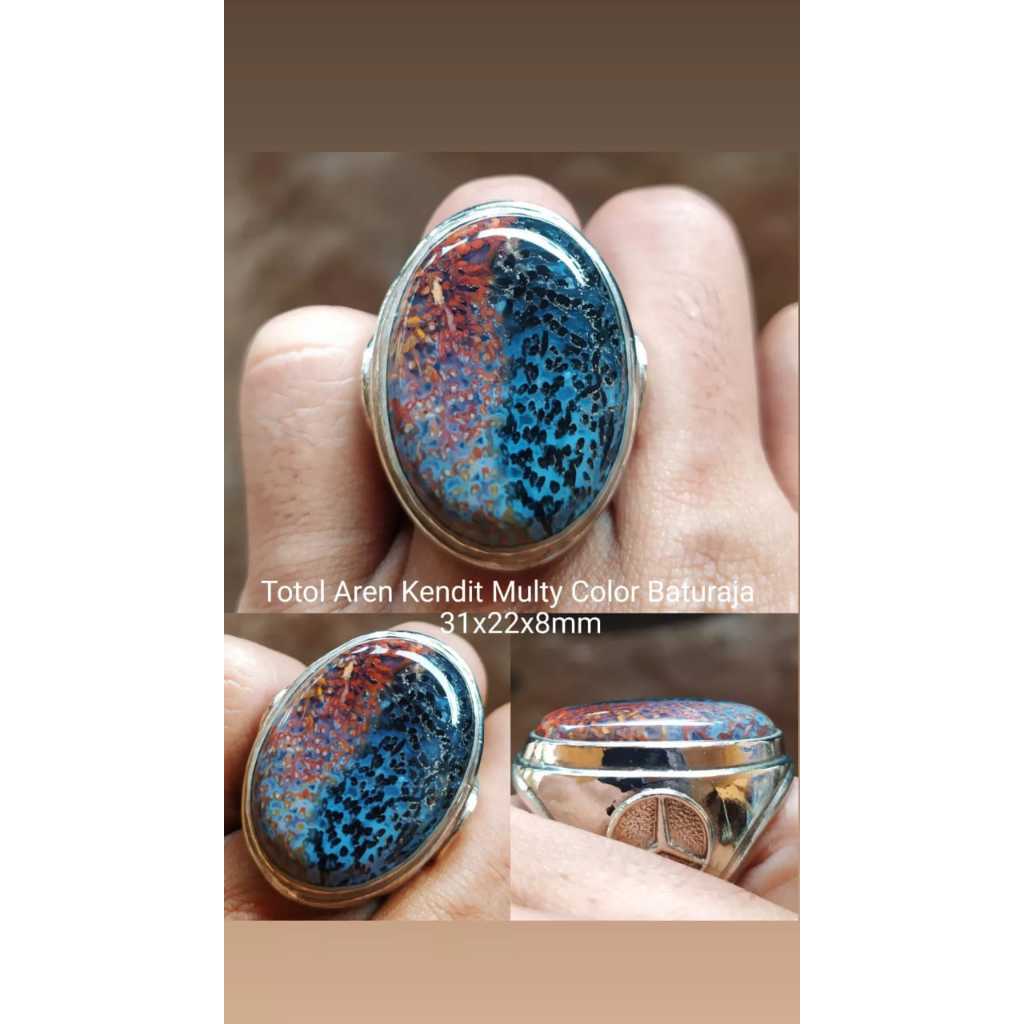 Batu Baturaja Serat Aren Totol Cumi Multicolour Kendit Langka Bkn Bacan Pirus Yaman Garut
