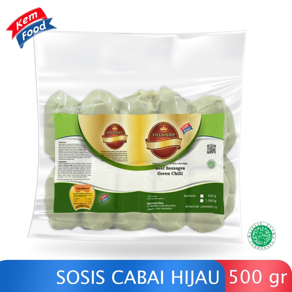 

SOSIS SAPI CABE IJI VILLADORP 500 GR / GREEN CHILLI / GREEN CHILLI SAUSAGE / VILLADORP / RESELLER / DROPSHIPPER