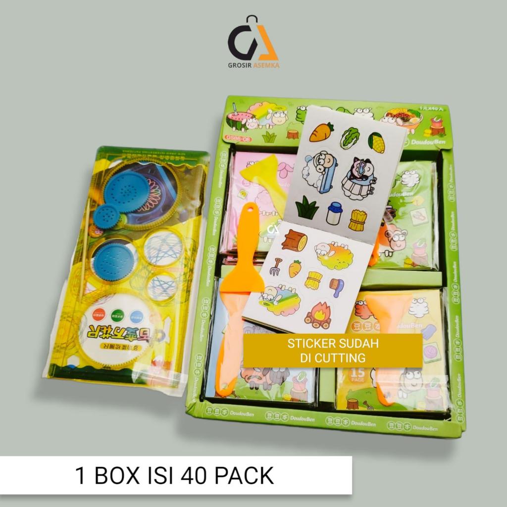 

Paket Lengkap 1 Box Stiker Notebook Viral Aesthetic Motif Kartun FREE SPATULA DAN PENGGARIS