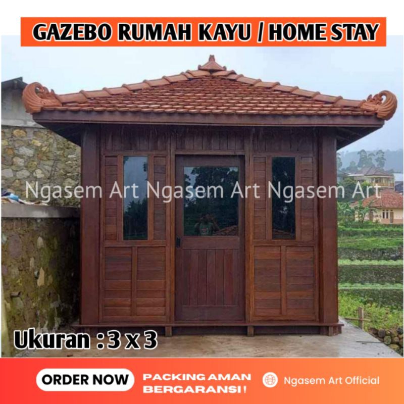 GAZEBO RUMAH KAYU HOME STAY VILLA PENGINAPAN