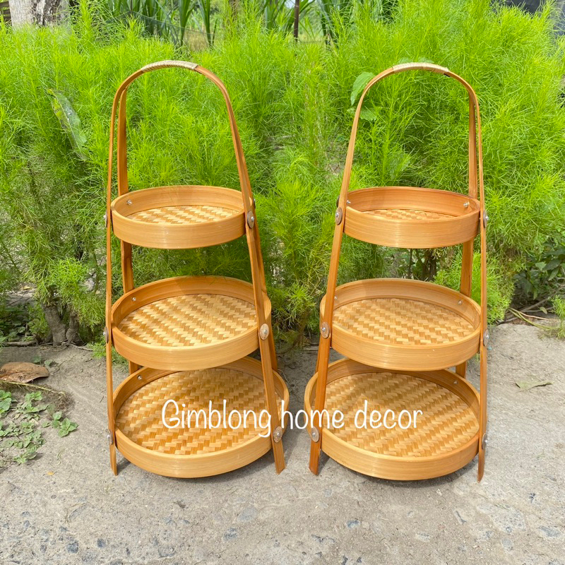 Rak Bawang Bambu Bulat | Rak Bumbu susun