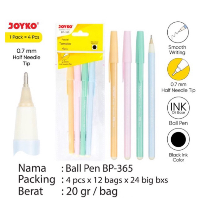 

( 1pack = 4pcs ) Ballpen murah Tomoko / Pulpen promo Shota / Pen Tomoko 0.7mm / Pena Shota 0.5mm / Bolpoin BP-364 BP-365 murah berkualitas harga 4pcs Joyko