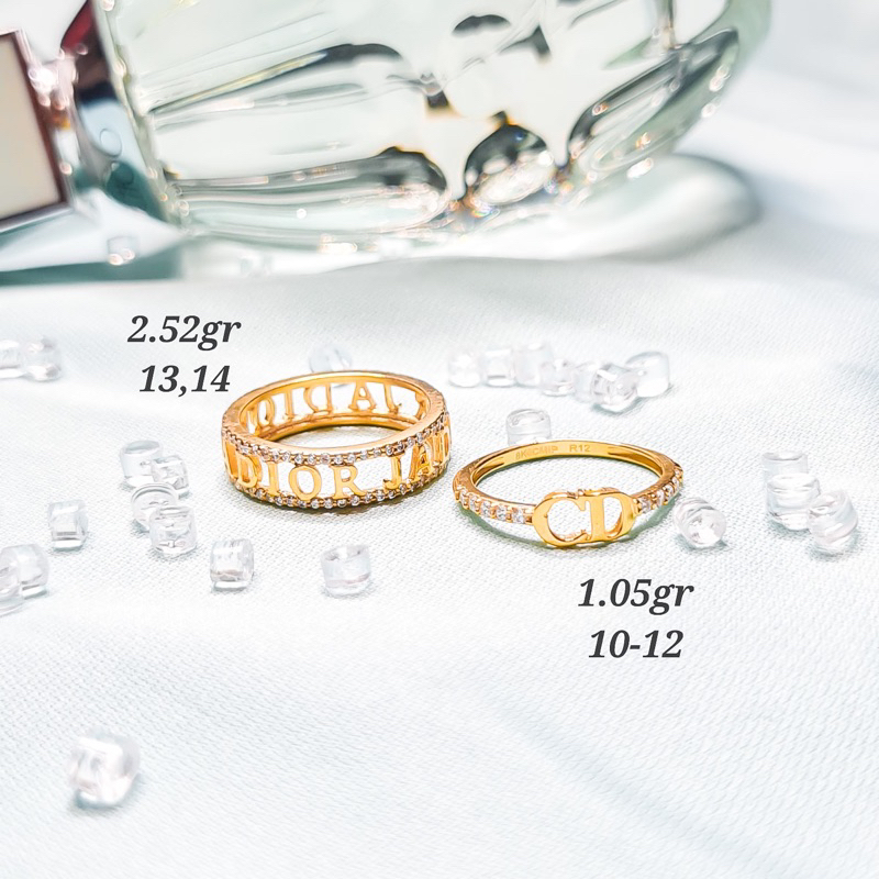 Cincin Emas Asli Diore Emas Mata Putih Cincin CD Emas Kadar 375