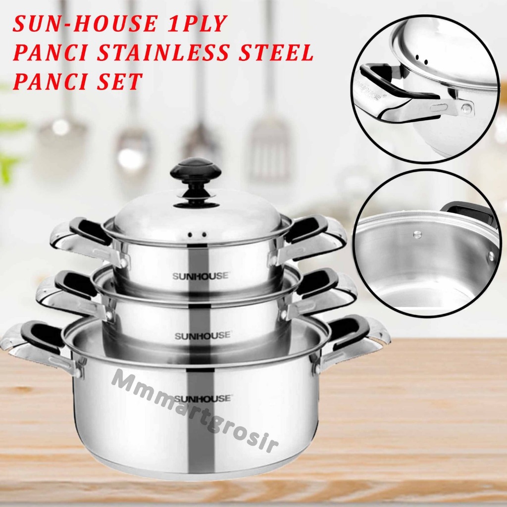 Sun House 1-Ply / Set Panci Stainless / Cookware Set / SH222