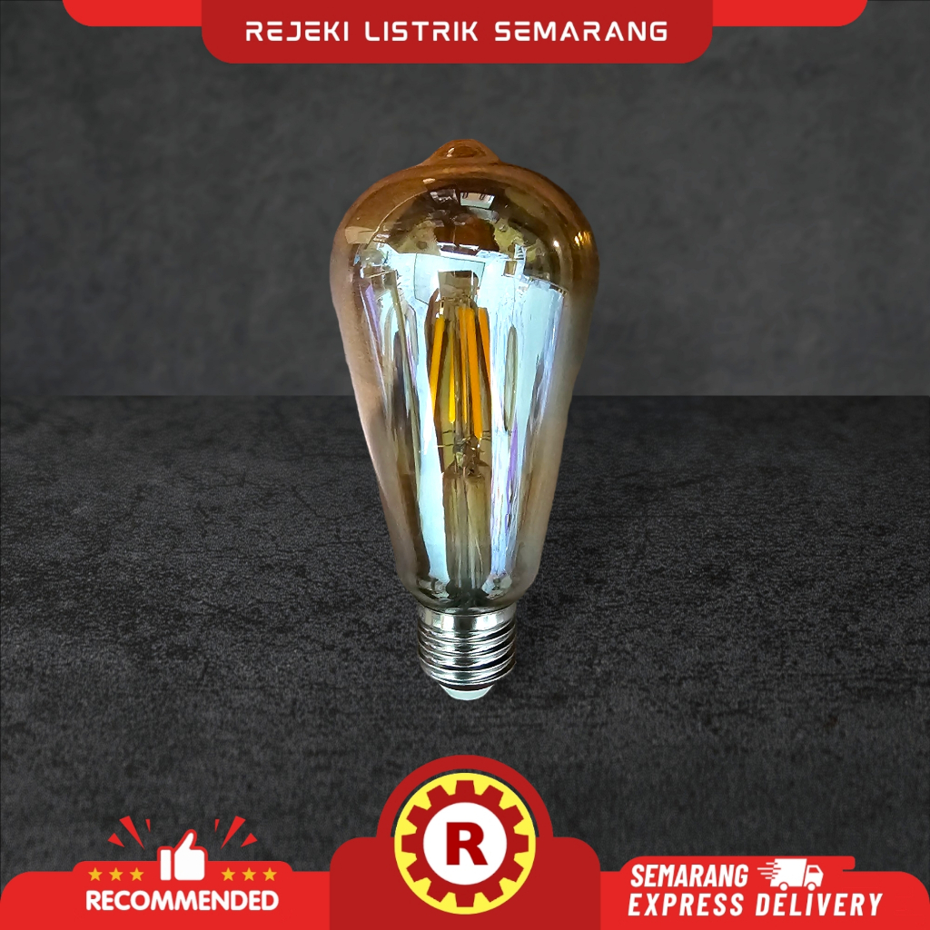 LAMPU LED FILAMENT MERK OSKA WARNA KUNING 4W, LAMPU DEKORASI CAFE, INTERIOR INDUSTRIAL