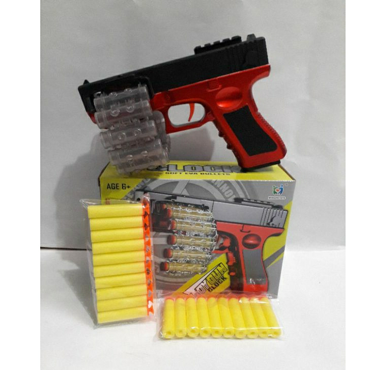 Mainan Gun Glock Soft Eva Bullets Mainan Tembakan Glock Peluru Busa Y2847